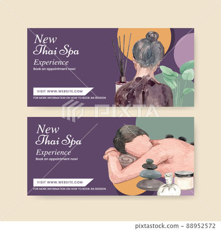 Voucher template with spa therapy... - Stock Illustration [88952572 ...