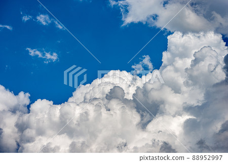Beautiful Cumulus Clouds on Clear Blue Sky - Photography Full Frame 88952997