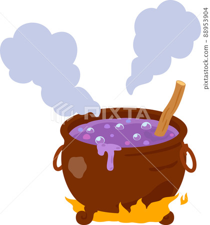 Purple liquid simmered in a large pot 88953904