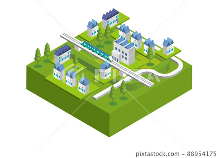 Beautiful cityscape and enjoyable living. Creating a city where people can live brightly and happily. 88954175