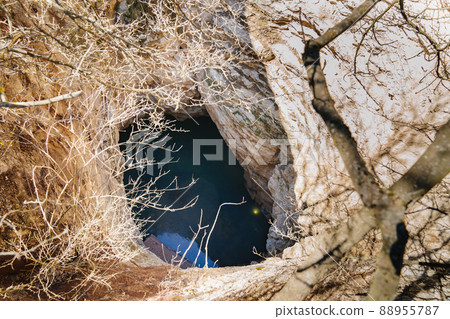 view from above. Proval. a natural well on southern slope of Mount Mashuk. view from above. Proval. a natural well on southern slope of Mount Mashuk. 88955787