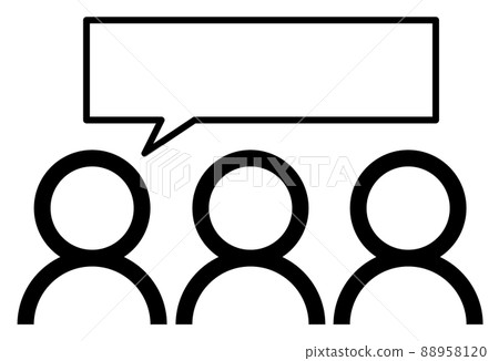 Illustration of a person having a conversation with three people Illustration of a person having a conversation with three people 88958120