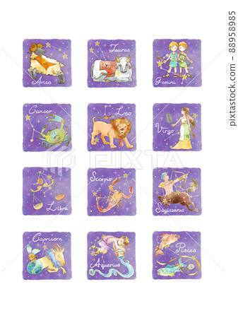 Illustration of the twelve constellations 88958985