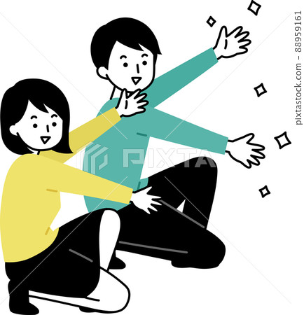 表揚面向右側的成年男女 88959161