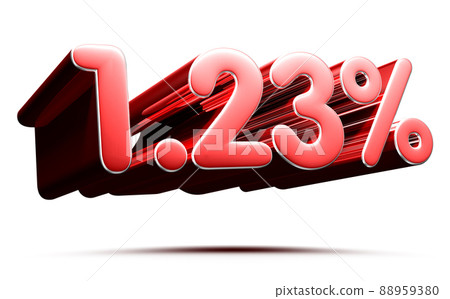 Red number 1.23 percent. Red number 1.23 percent. 88959380