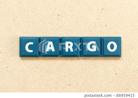 Tile alphabet letter in word on wood cargo background 88959415