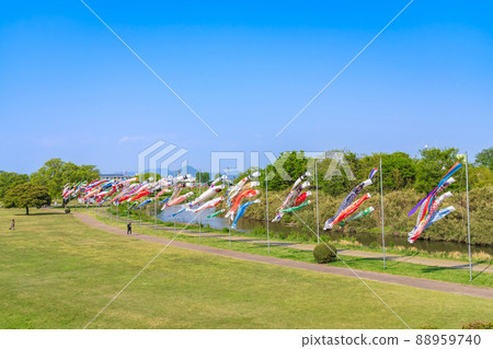 堺川綠道公園，鯉魚旗在空中游弋<岐阜縣岐阜市> 88959740