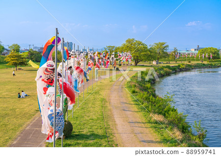 堺川綠道公園，鯉魚旗在空中游弋<岐阜縣岐阜市> 88959741