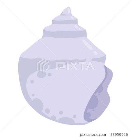 Sea shell, starfish. Underwater mollusk animal. Marine mollusc seashell, scallop, snail, cockleshell, mussel and conches. Vector illustration of shellfish isolated on white background 88959926