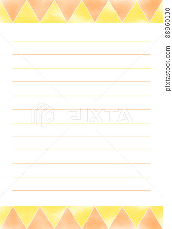帶有三角形圖案的文具（背景） 黃橙色格線 88960130