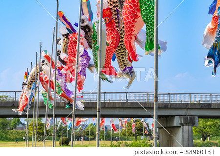 堺川綠道公園，鯉魚旗在空中游弋<岐阜縣岐阜市> 88960131