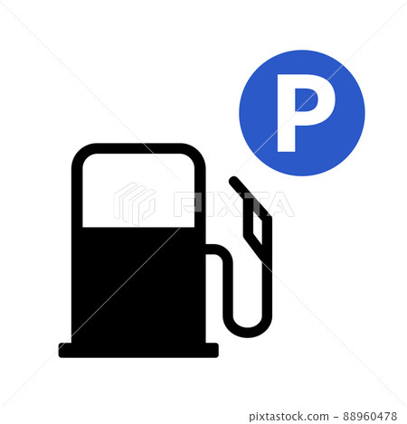 加油站和停車標誌 88960478