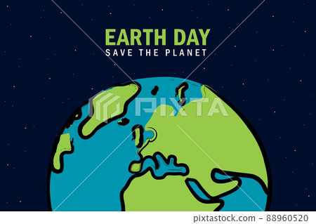earth day save the planet label and globe earth day save the planet label and globe 88960520