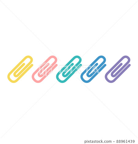 Illustration of colorful paper clips Illustration of colorful paper clips 88961439