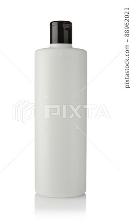 White plastic perfum bottle isolated. 88962021