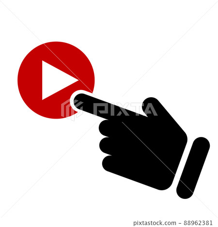 Hand to tap the play button 88962381