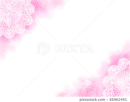 圓形花邊分層方形框架背景粉紅色 圓形花邊分層方形框架背景粉紅色 88962491