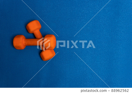 Orange mat space dumbbell light red club template black, from concept healthy in vintage from beauty green, flat metal. Interior pancakes, 88962562