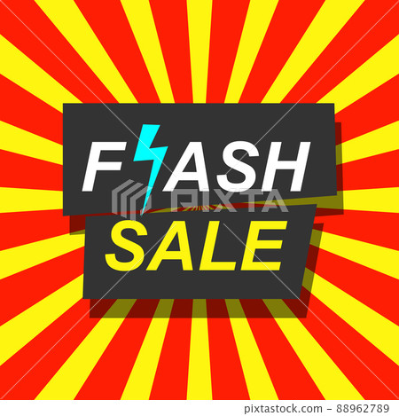flash sale banner on color background for special offer. shopping online and e-commerce promotion concept 88962789