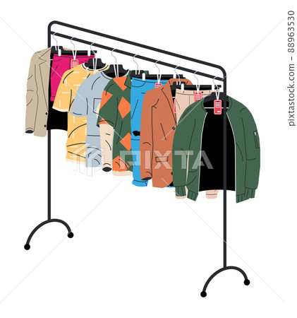 Mens and Womans Clothes on Shop Hanger 88963530