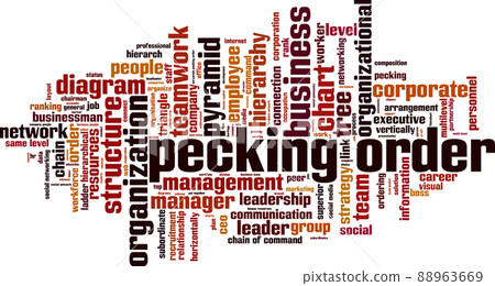 Pecking order word cloud concept. Vector illustration 88963669