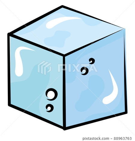 Isolated sketch of an ice cube Vector Isolated sketch of an ice cube Vector 88963763