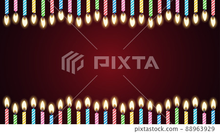 Birthday candle frame_illustration material_16: 9 88963929