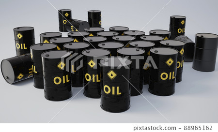 Illustration of multiple barrels of oil 88965162