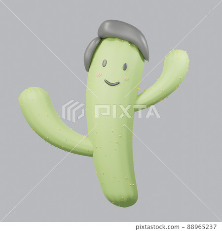 3d rendering of cactus icon on clean background for mock up and web banner. Cartoon interface design. minimal metaverse concept. 3d rendering of cactus icon on clean background for mock up and web banner. Cartoon interface design. minimal metaverse concept. 88965237