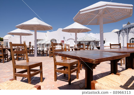Tables and chairs for outdoor recreation on vacation in hot countries Tables and chairs for outdoor recreation on vacation in hot countries 88966313