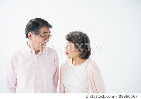 高級夫婦微笑交談 88966567