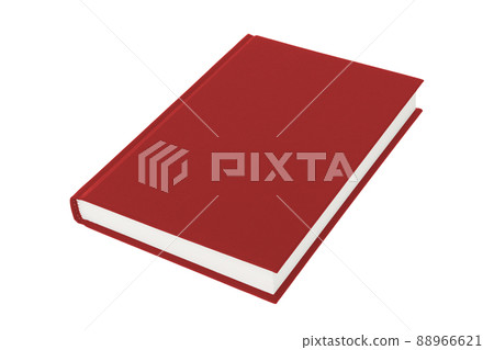 Red hardcover book on white background with clipping path 88966621