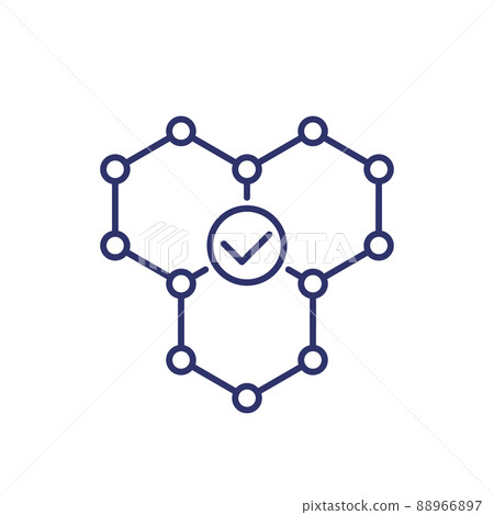 polymer line icon with a molecule 88966897