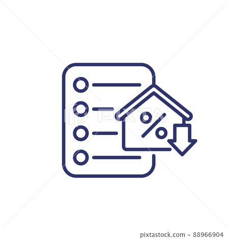 mortgage refinance, house loan line icon mortgage refinance, house loan line icon 88966904