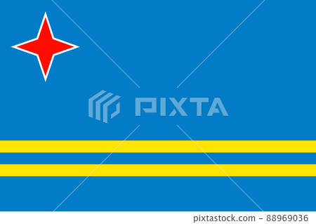 Aruba Flag background illustration larkspur blue stripes yellow four point star Aruba Flag background illustration larkspur blue stripes yellow four point star 88969036