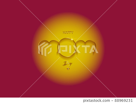 Happy Mothers day vector greeting card. Gold Mom icon on red background. Golden holiday poster with text. Concept for mother's day banner, flyer, party invitation, gift shop, templates Happy Mothers day vector greeting card. Gold Mom icon on red background. Golden holiday poster with text. Concept for mother's day banner, flyer, party invitation, gift shop, templates 88969231