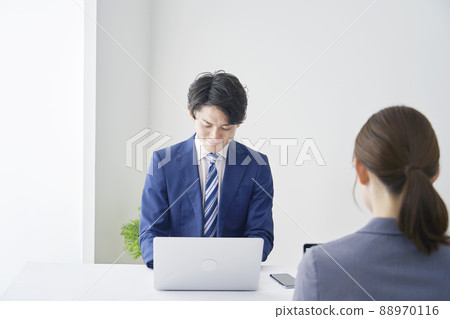 Businessman desk work office Businessman desk work office 88970116