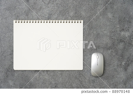 Desk unmanned bird's-eye view copy space 88970148