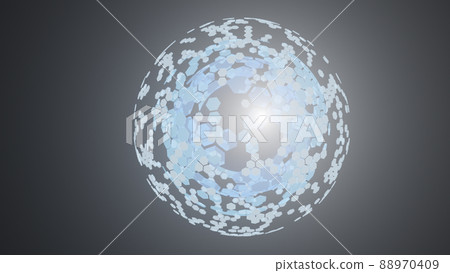 CG Hexagon 由具有多種結構的六邊形組成的球體 88970409