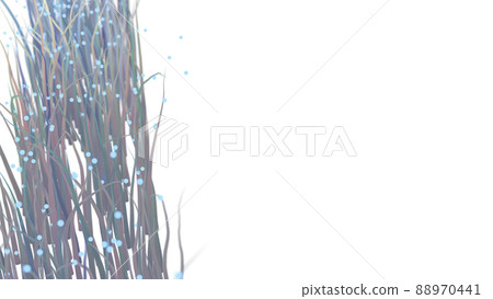 CG virtual reality plant A plant that grows while flying spores of light 88970441