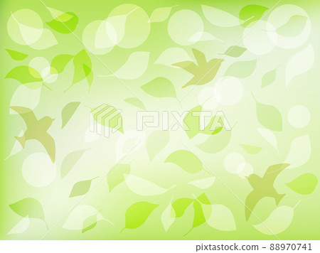 An illustration of leaves with an eco-friendly and natural image, a version with birds An illustration of leaves with an eco-friendly and natural image, a version with birds 88970741
