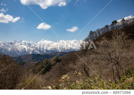 Northern Alps seen from Shirasawa Pass, Nagano Prefecture 88971066