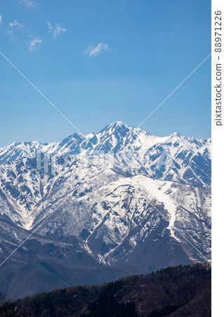 Goryudake and Tomi Ridge seen from Shirasawa Pass Goryudake and Tomi Ridge seen from Shirasawa Pass 88971226