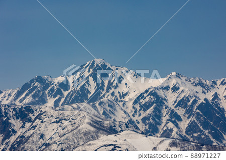 Goryudake and Tomi Ridge seen from Shirasawa Pass Goryudake and Tomi Ridge seen from Shirasawa Pass 88971227
