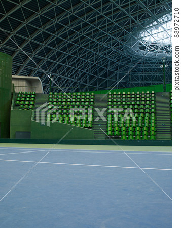 Unmanned tennis courts and spectators' seats in the arena Unmanned tennis courts and spectators' seats in the arena 88972710