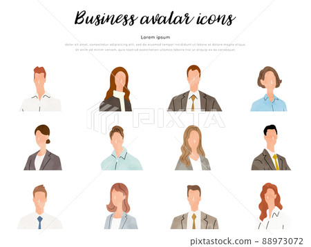 矢量圖素材：商業、人物、頭像、集 88973072