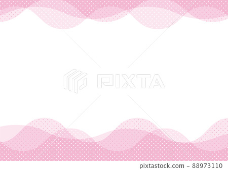 Pink wave pattern frame with cute polka dot pattern 88973110