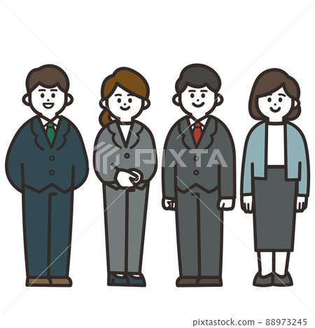 Full body icon for 4 suits - Stock Illustration [88973245] - PIXTA