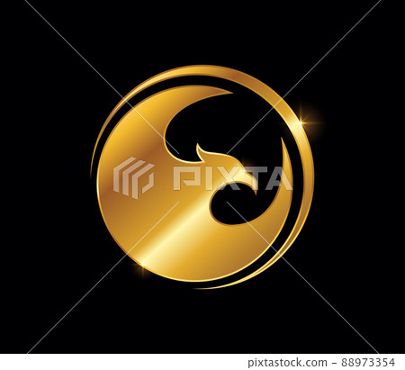 Golden Bird Circle Sign 88973354