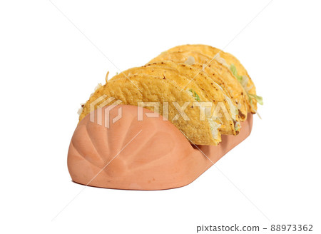 Terracotta Taco Holder With Four Crunchy Tacos Terracotta Taco Holder With Four Crunchy Tacos 88973362